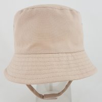 0192X-Biscuit: Baby Plain Biscuit Bucket Hat With Chin Strap (0-12 Months)